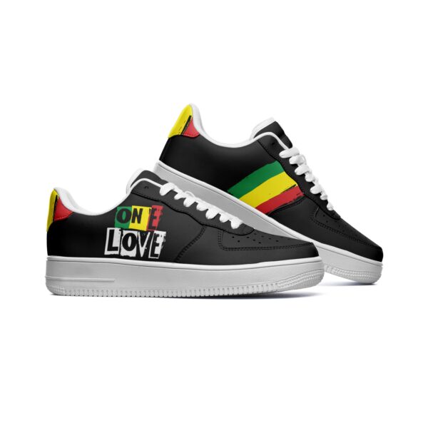 One Love, Air Force 1 Inspired Shoes, rasta , reggae, Leather Shoes, Custom Shoes Athletic, Casual Shoes. Low Top Shoe - Image 2