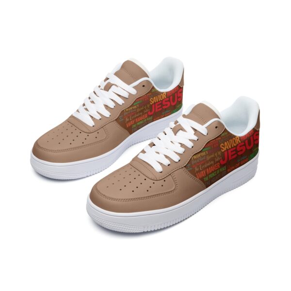 Unisex Low Top Leather Sneakers - Image 4