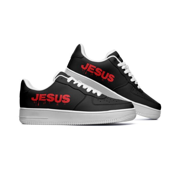 Jesus Unisex Low Top Leather Sneakers - Image 2