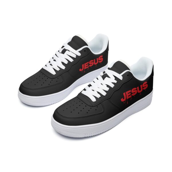 Jesus Unisex Low Top Leather Sneakers - Image 4