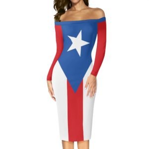 Women's Off The Shoulder Long Sleeve Elegant Wrap Dress