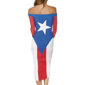 Women's Off The Shoulder Long Sleeve Elegant Wrap Dress