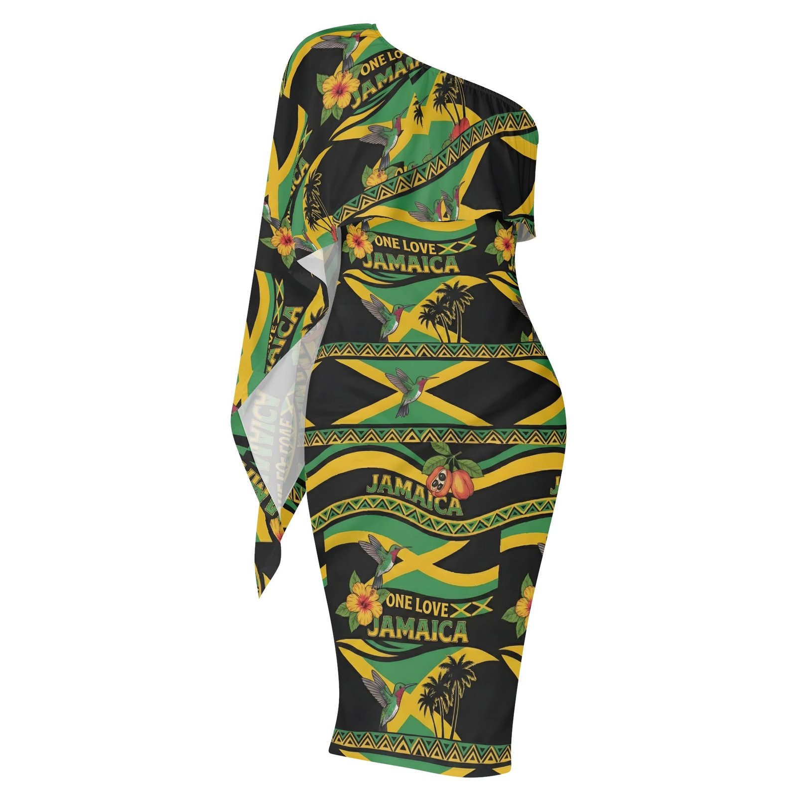 Elegant One-Shoulder Floral Midi Dress for Women - Image 7