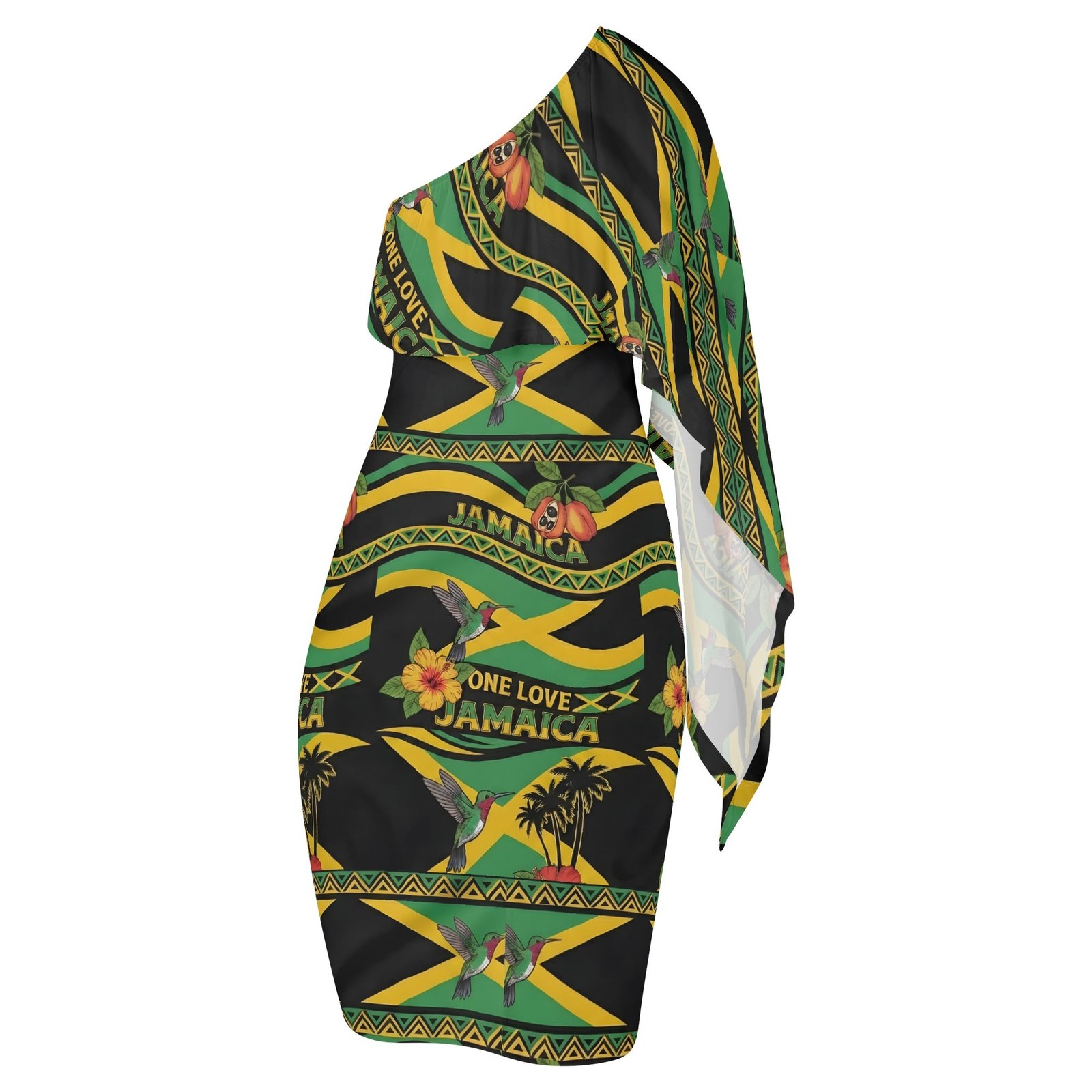 Elegant One-Shoulder Floral Midi Dress for Women - Image 2