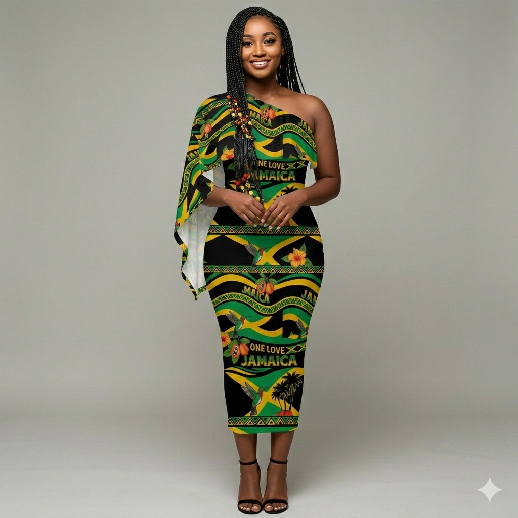 Elegant One-Shoulder Floral Midi Dress for Women