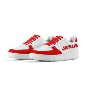 Stylish Red and White Jesus Sneaker Style