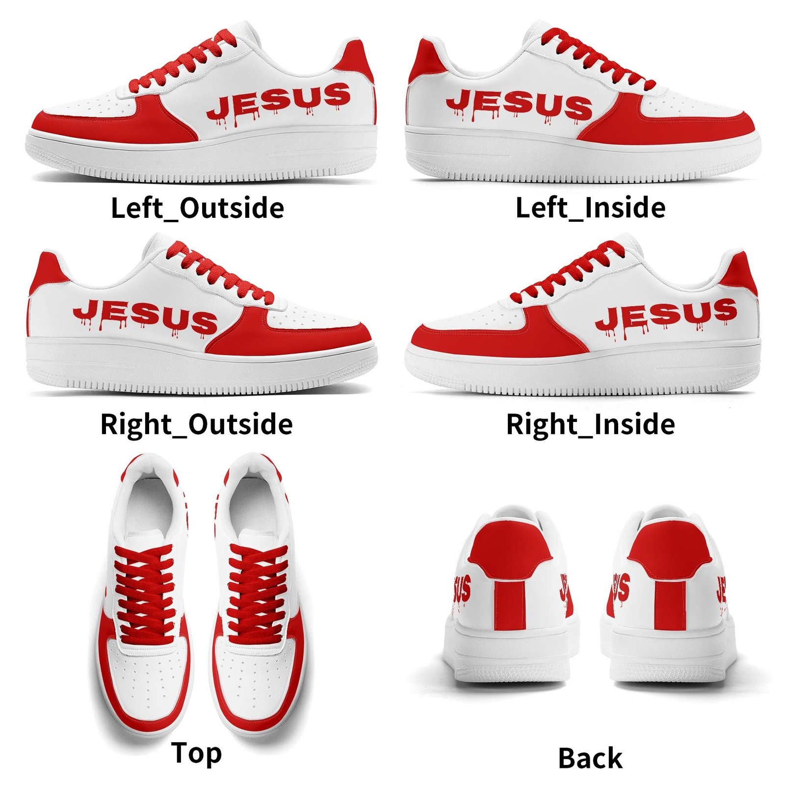 Women Stylish Red and White Jesus Sneaker - Image 7