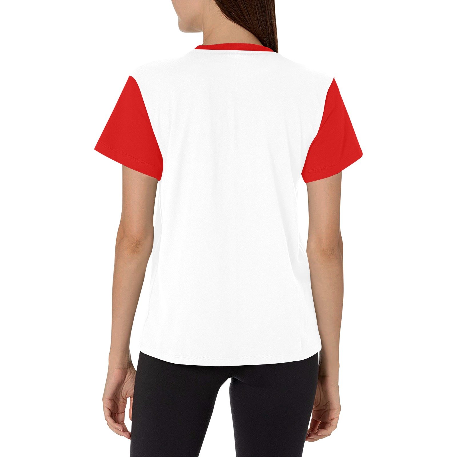 jesus white and red tee Women's All Over Print Crew Neck T-Shirt (Model T40-2) - Image 2